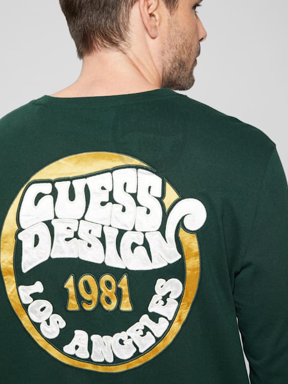 GUESS Men's Long-Sleeve Logo T-Shirt - Macy's