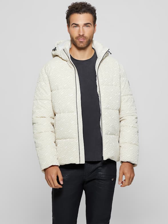 Men's Olive Puffer Jackets by Off-White