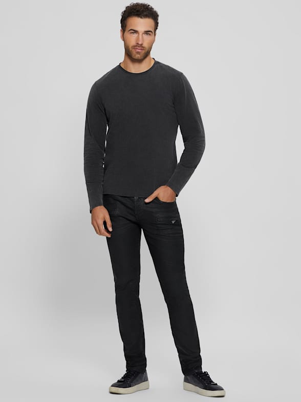 Mens guess long sleeve shirt sales