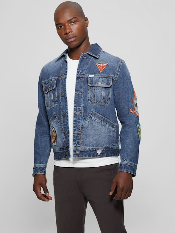 INC International Concepts Men's Denim Jacket With Faux-leather Sleeves in  Blue for Men