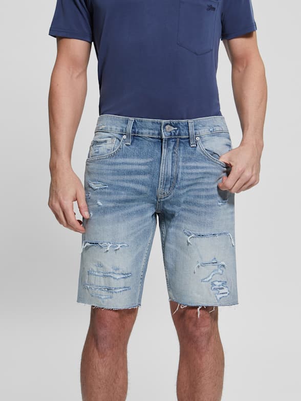 Guess jean shorts mens clearance