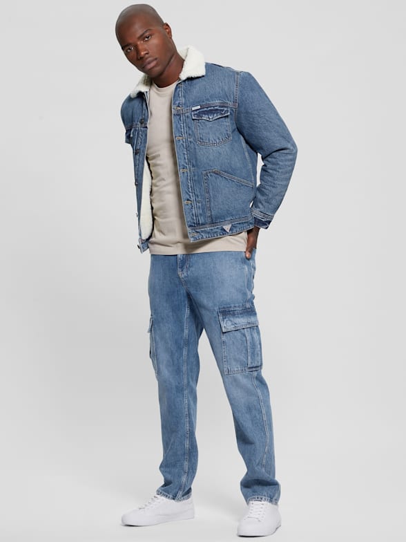 Light denim jeans mens sale