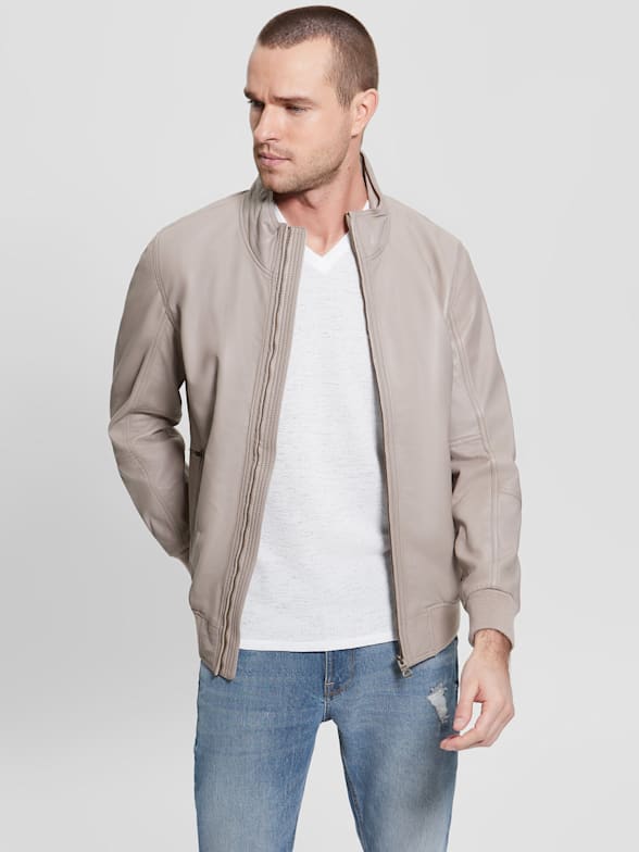 Men s Leather Jackets GUESS