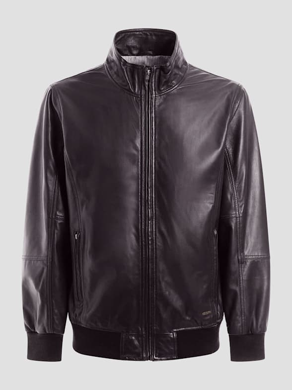 Guess real leather jacket clearance