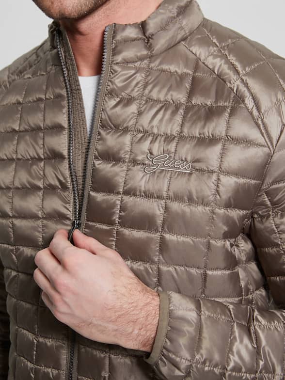 Men's Quilted Puffer Design Leather Waistcoat