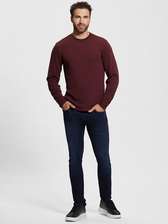 Men s Long Sleeve Shirts Tees GUESS