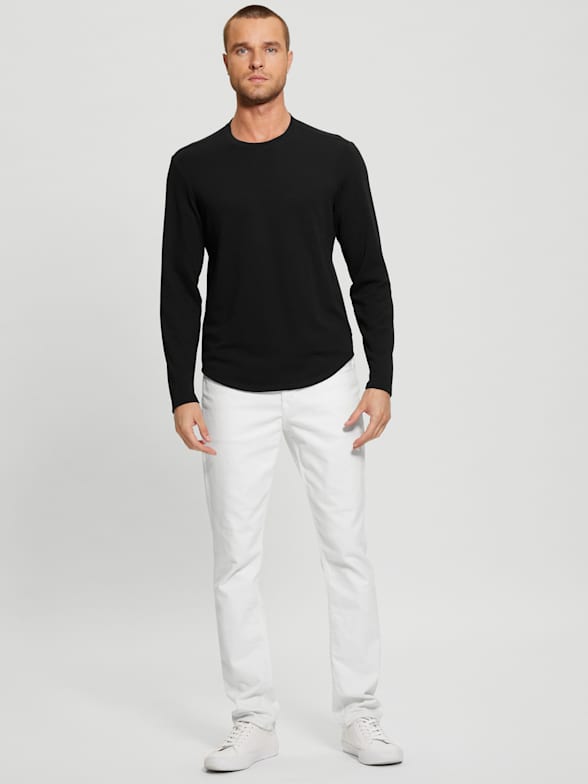 GUESS Men's Long-Sleeve Logo T-Shirt - Macy's