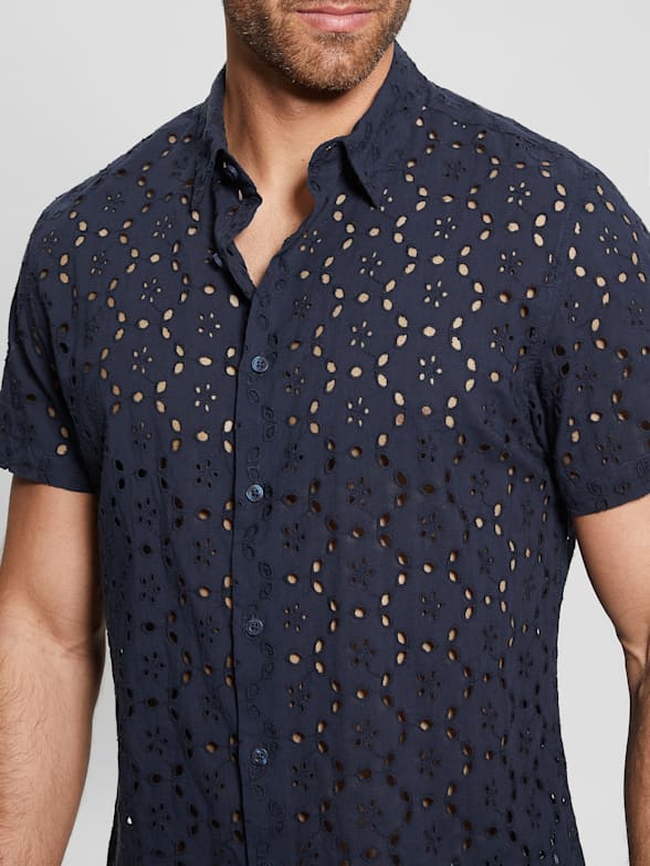 Guess men's short sleeve shirts clearance