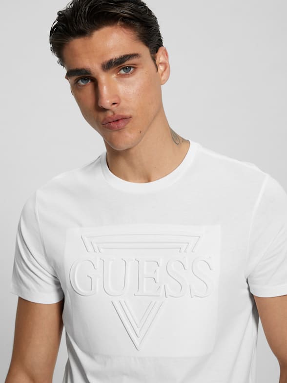 Guess logo discount t shirt mens