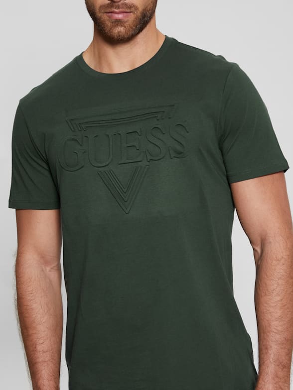 Guess logo t shirt mens clearance