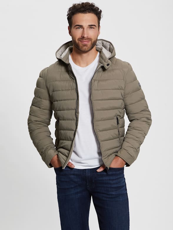 Mens Denim Jacket with Fleece Sleeves & Detachable Hood Trucker Classic  Coat New