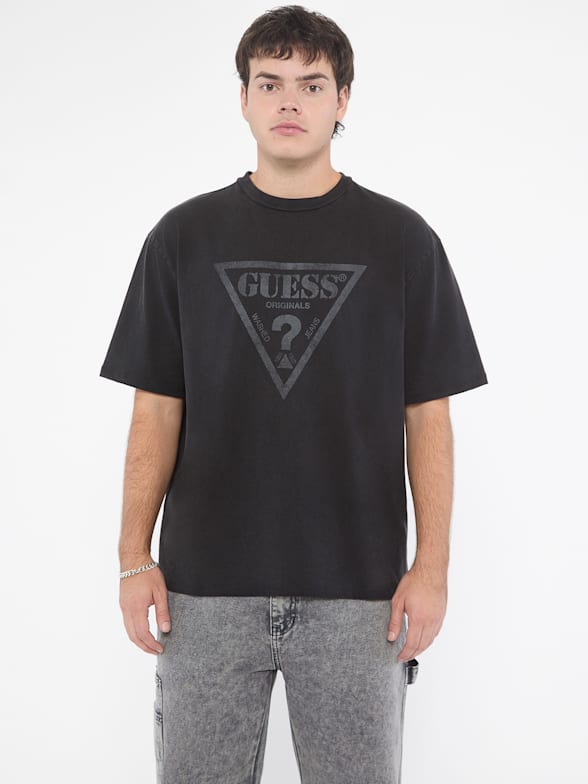 Guess washed jeans t shirt deals