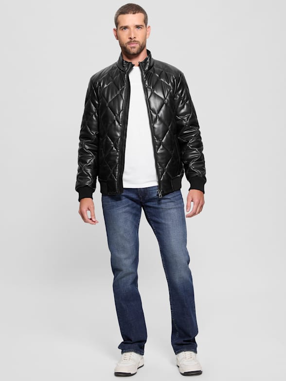 Guess leather coat shop