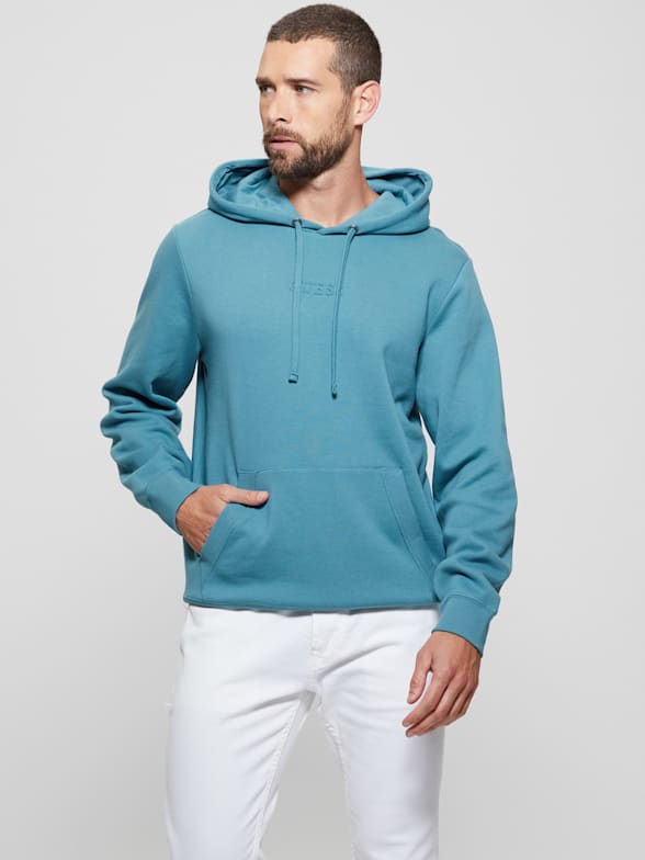 Guess blue hoodie shop