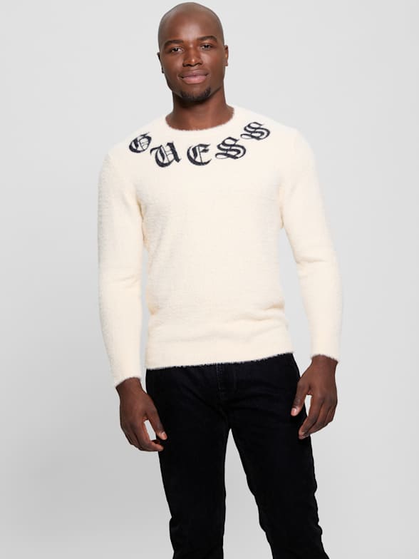 Guess white sweatshirt mens discount