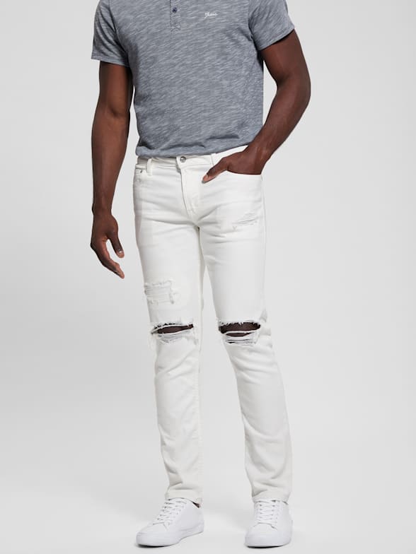 White slim tapered jeans 2025