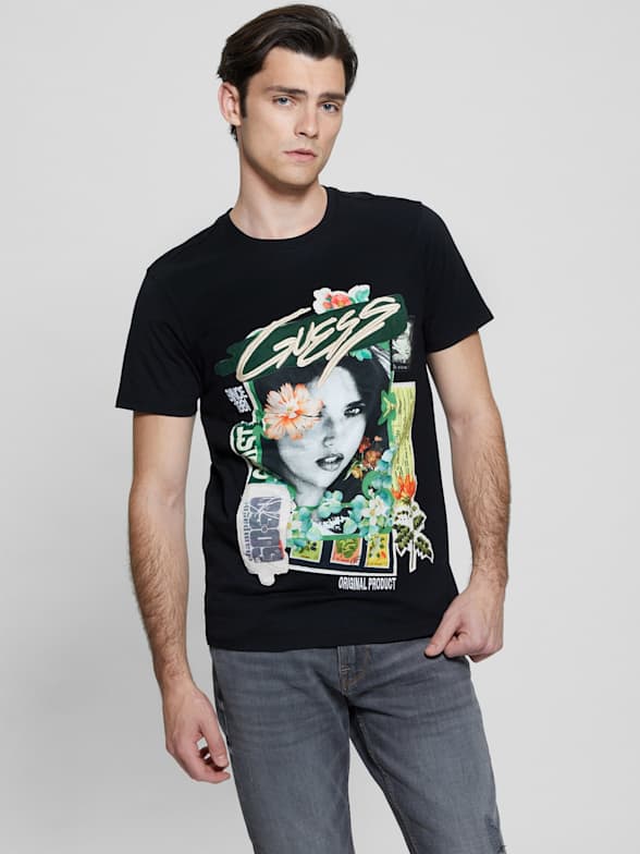 Guess men's hot sale graphic tees