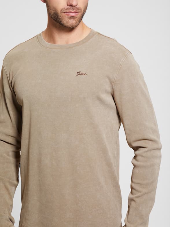 GUESS Men's Long-Sleeve Logo T-Shirt - Macy's