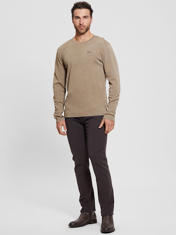 GUESS Men's Long-Sleeve Logo T-Shirt - Macy's