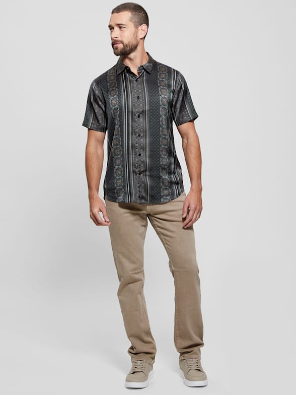 Guess slim fit shirts discount