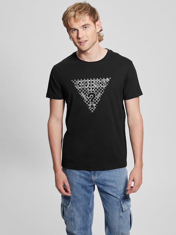 Mens Graphic Tees Triangle and Pines Nature Tshirt Men Screen