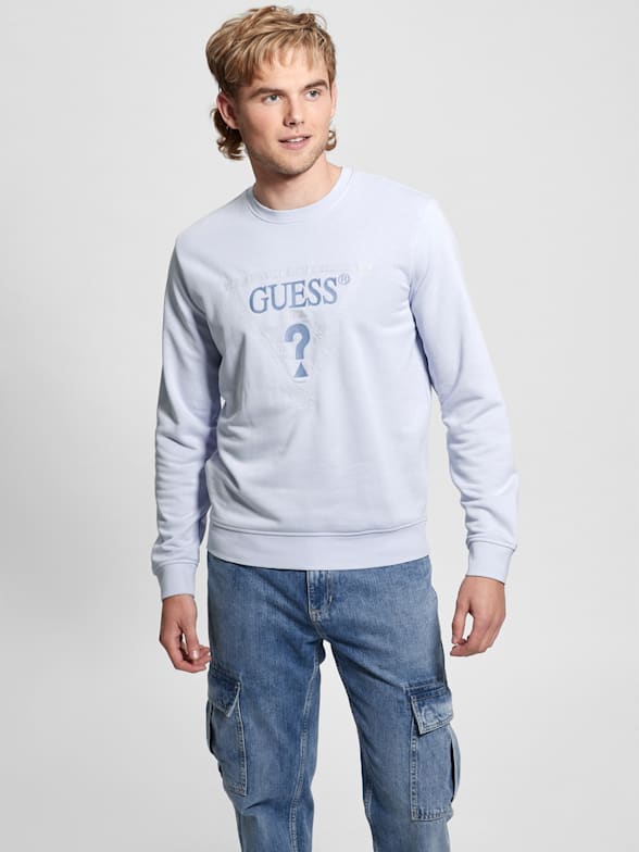 Guess white sweatshirt mens sale