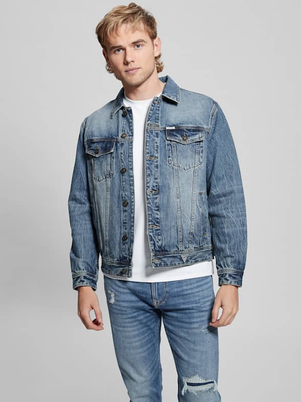 Guess mens on sale jean jacket