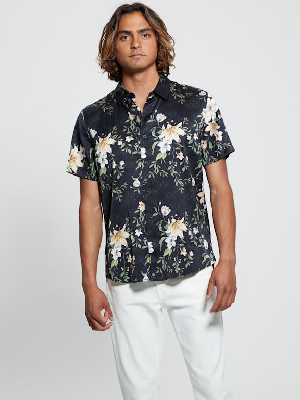 Guess button up shirts hot sale