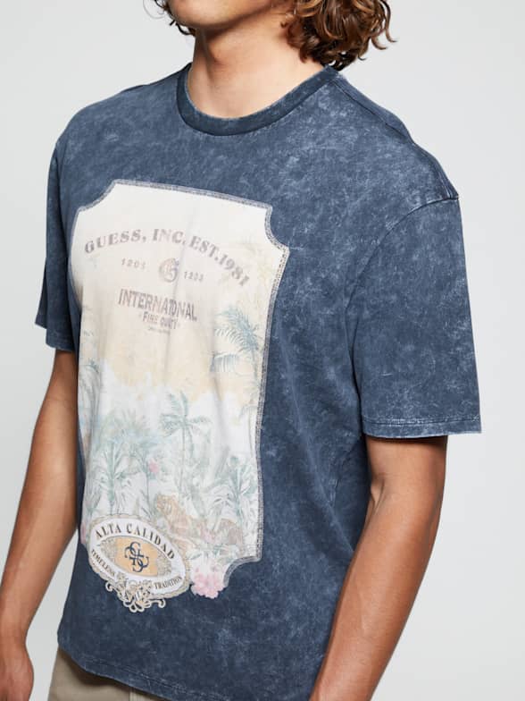Men s Graphic Tanks T Shirts GUESS