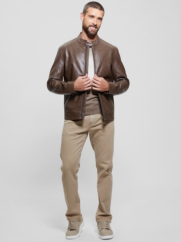 Men s Leather Jackets GUESS