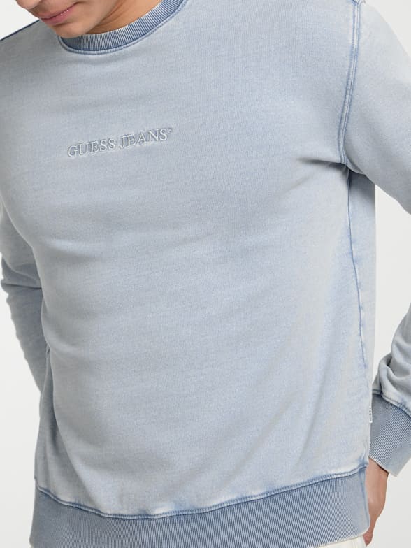 [ JEANS] Badge Crew Neck Sweat Shirt ★大人気★ Port & Company® Beach Wash® Garment-Dyed Crewneck Sweatshirt