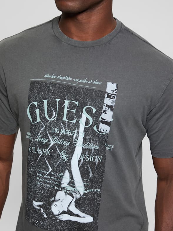 Men s Graphic Tanks T Shirts GUESS