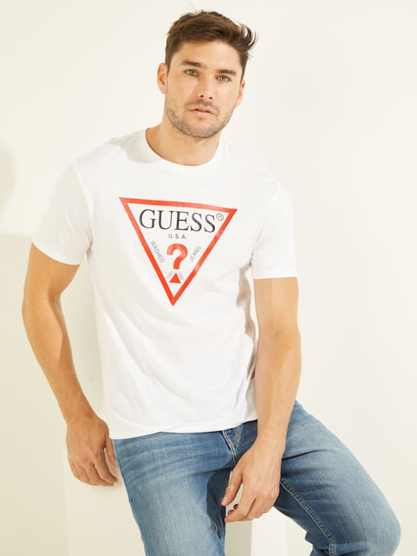 Guess Black T-Shirt w/ Embroidered Logo and Star