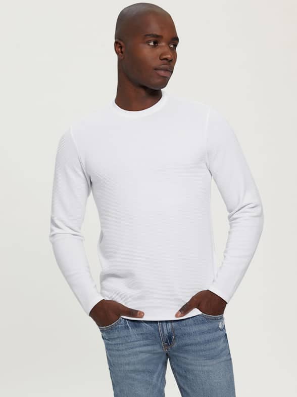 GUESS Men's Long-Sleeve Logo T-Shirt - Macy's