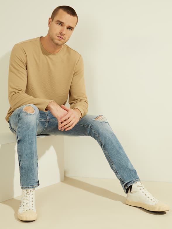 Guess long sleeve hot sale t shirt mens