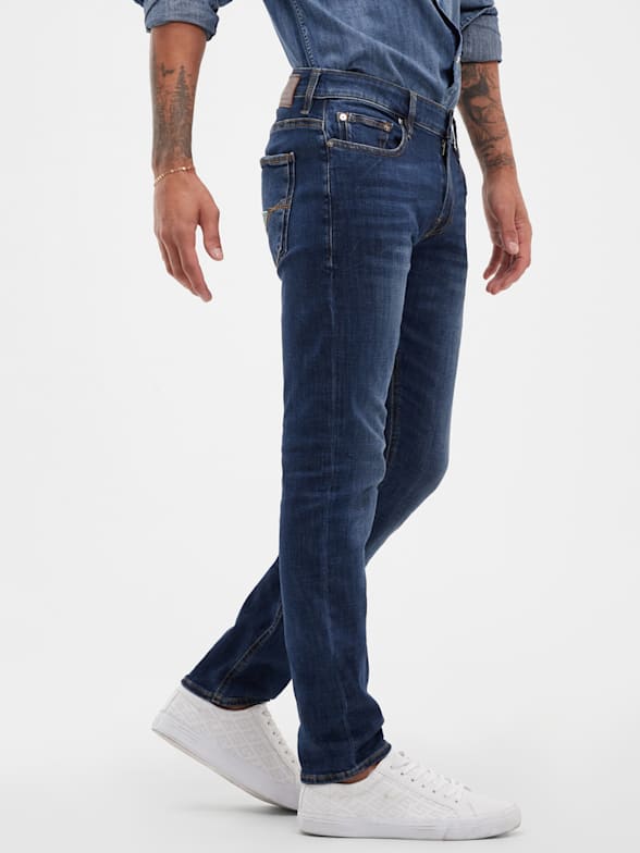 Mens Clothing Jeans Skinny jeans Guess Denim Chris Super Skinny Fit Jeans in Black for Men 