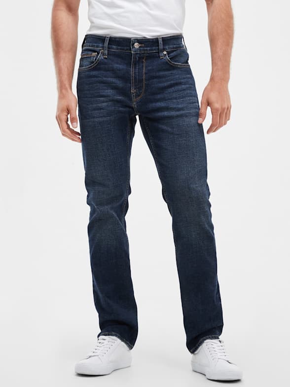 Guess Slim Straight Leg Jeans Men Size 40 X 32 Ultra Slim Dark Distressed Wash 