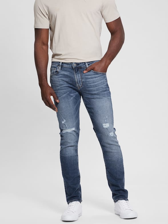 GUESS Men Mid Rise Slim Fit Tapered Leg Jean, Idaho Wash, 29W X 30L at   Men's Clothing store