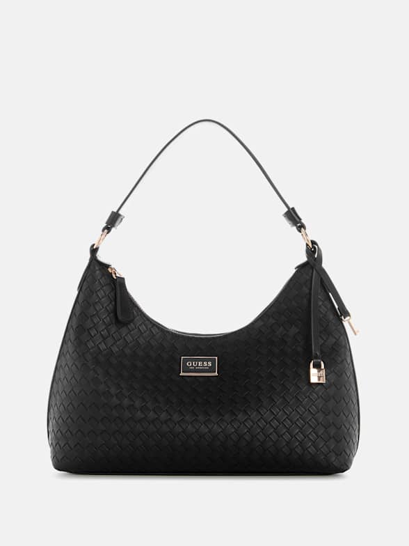 Sac à Main Tote GUESS Mia Luxe Logo – Noir – Cuir Synthétique – Neuf Avec étiquettes