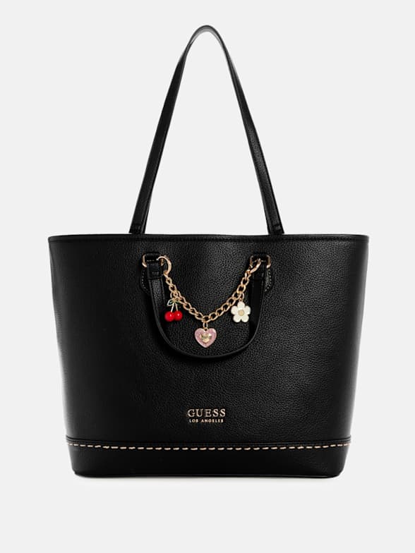 ショルダーバッグ・ポシェット Guess AVIS Saffiano Triangle Logo Satchel Bag HO1A3A08 Guess Woman Bag Noelle Hwzg78 79060 BL Nero