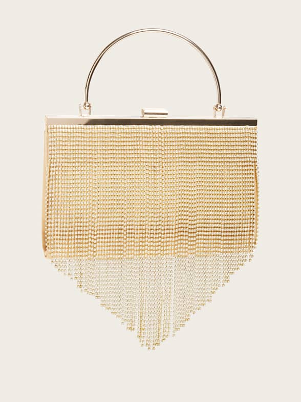 Women's Gold Beaded Shoulder Bag - Size Single