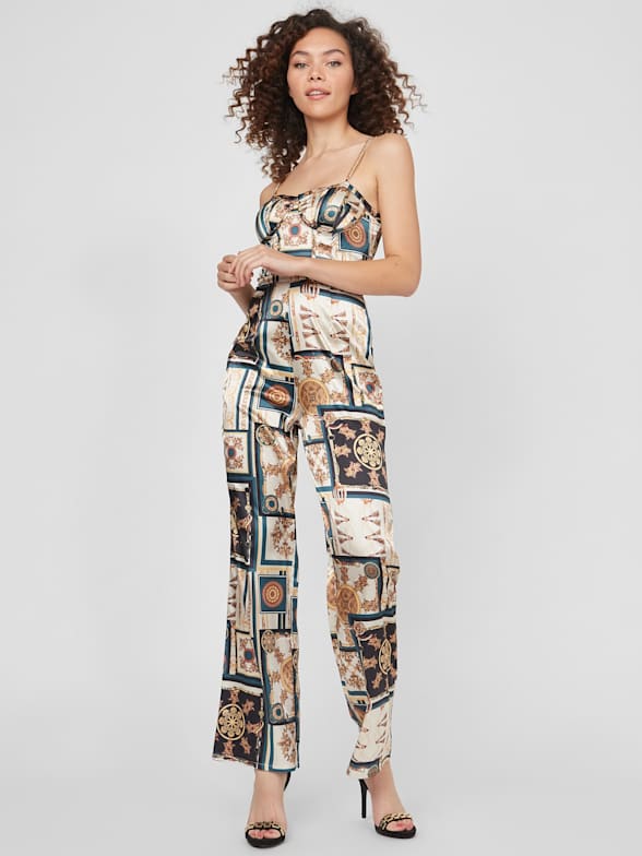 GUESS Factory Womens Minx Printed Culotte Jumpsuit 