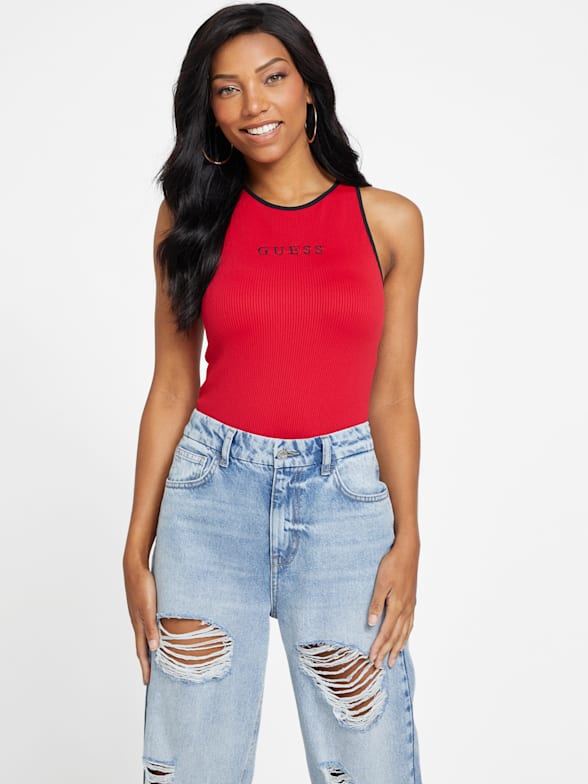 Guess red bodysuit clearance