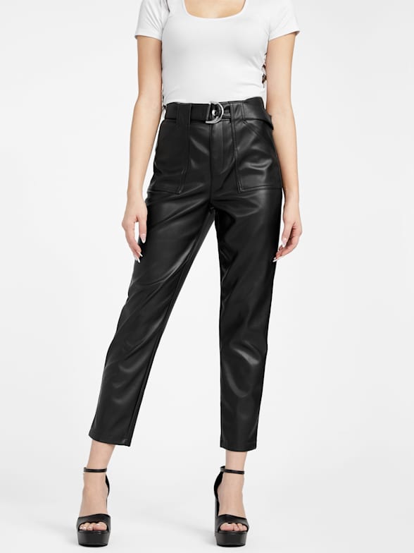 Guess leather trousers clearance