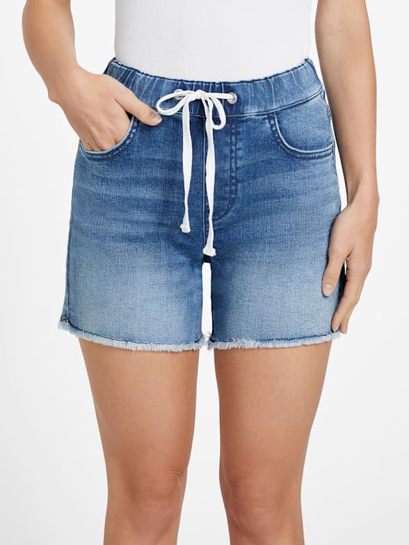 Mandarine Button Fly Cuffed Denim Shorts