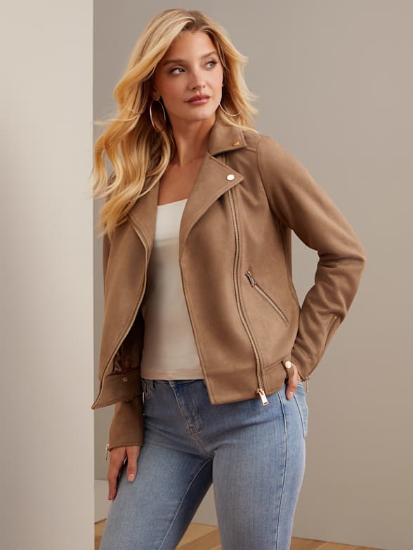 Guess suede jacket womens outlet