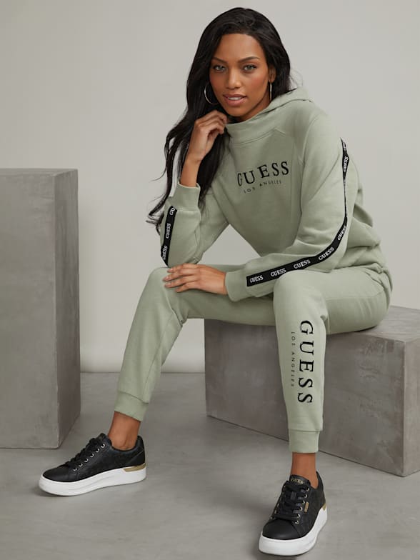  GUESS Women's Active Long Jogger Sweatpants, Light Melange  Grey, Small : Clothing, Shoes & Jewelry