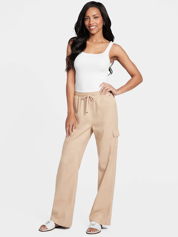Guess linen pants discount