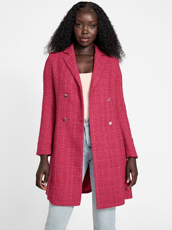 Guess pink trench coat top