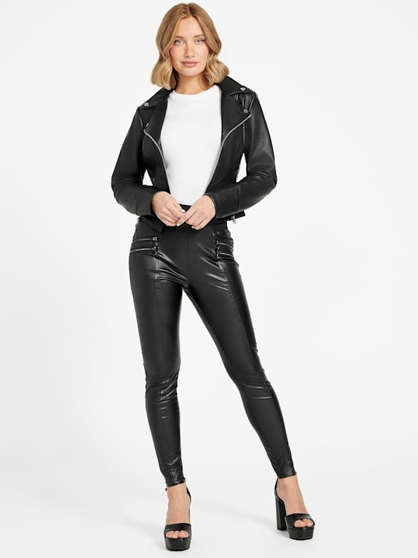 Women's Leather And Jersey Leggings by Marciano By Guess